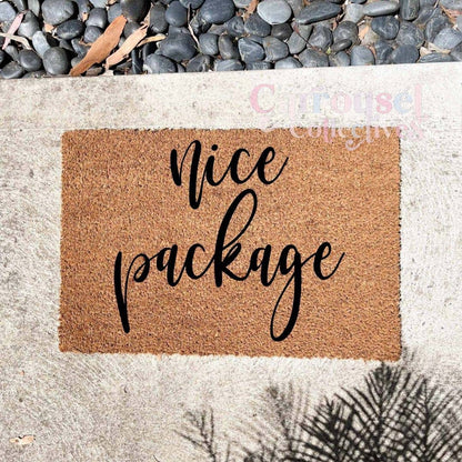 Nice package doormat, custom doormat, personalised doormat, door mat