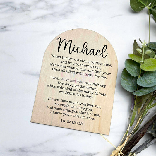 Personalised memorial grief sign, memorial quote sign, heaven quote sign, grief sign s26