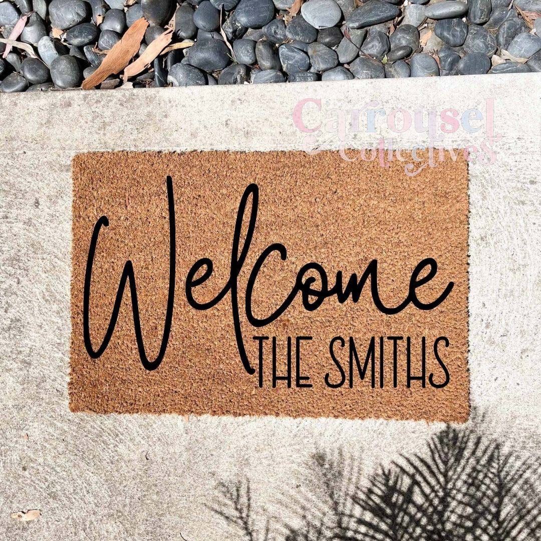Welcome custom name doormat, custom doormat, personalised doormat