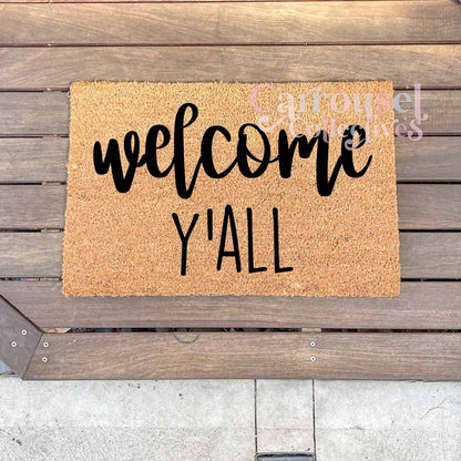 Welcome Y'all doormat, custom doormat, personalised doormat, door mat