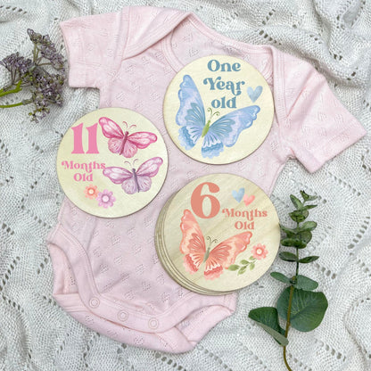 Butterflies newborn milestone discs, baby milestones, Butterflies, girl nursery, butterfly theme