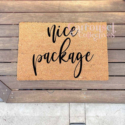 Nice package doormat, custom doormat, personalised doormat, door mat