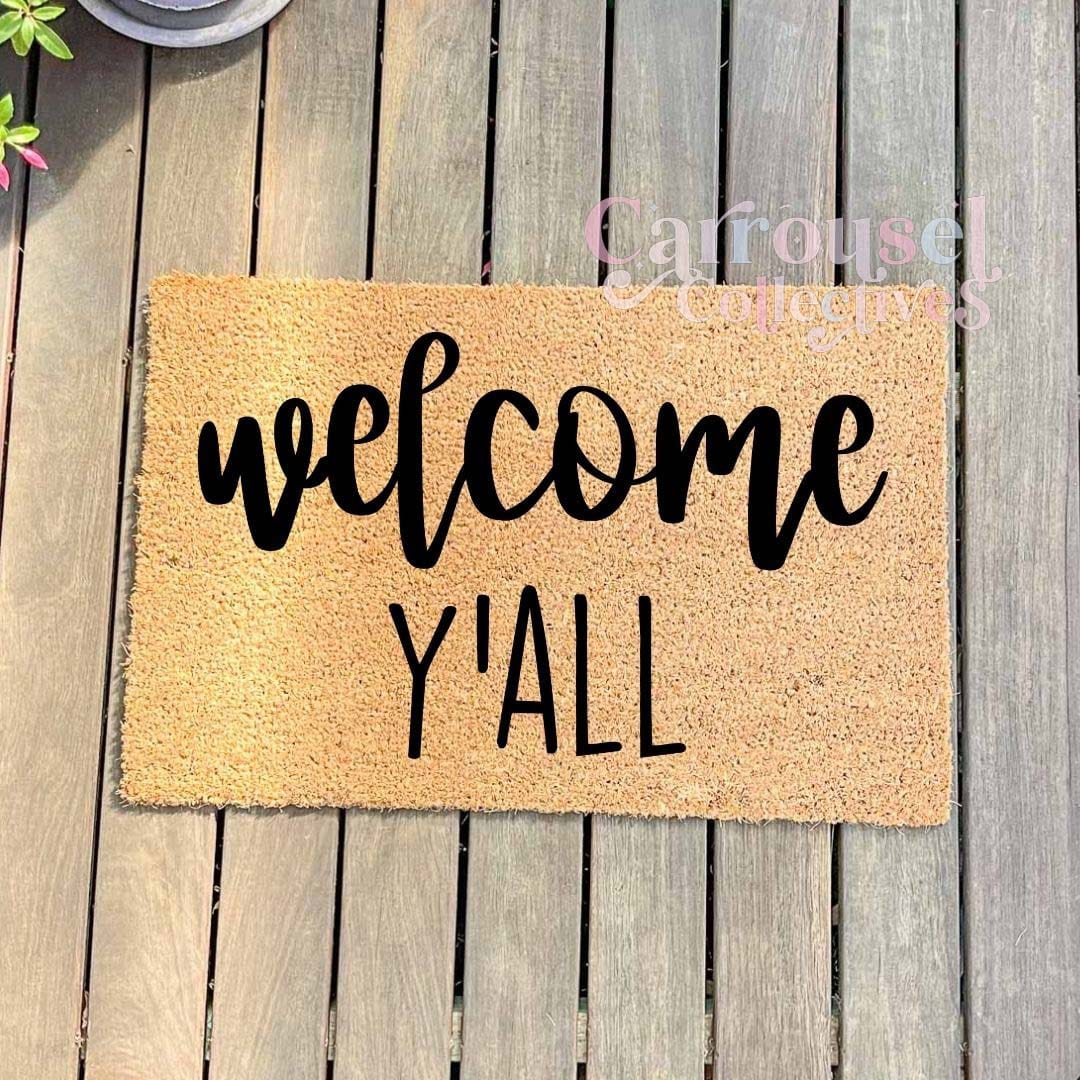 Welcome Y'all doormat, custom doormat, personalised doormat, door mat