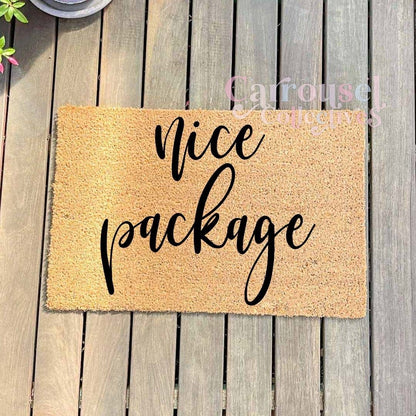 Nice package doormat, custom doormat, personalised doormat, door mat