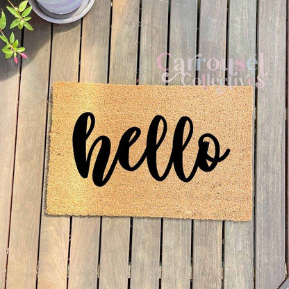 Hello doormat, custom doormat, personalised doormat, door mat