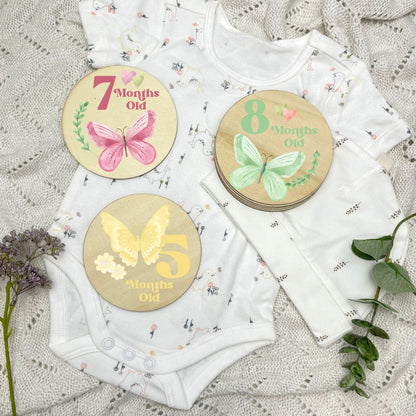 Butterflies newborn milestone discs, baby milestones, Butterflies, girl nursery, butterfly theme