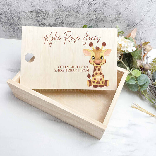 Baby Giraffe baby keepsake boxes - Memories box