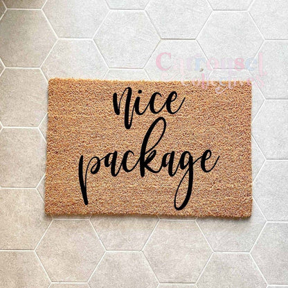 Nice package doormat, custom doormat, personalised doormat, door mat