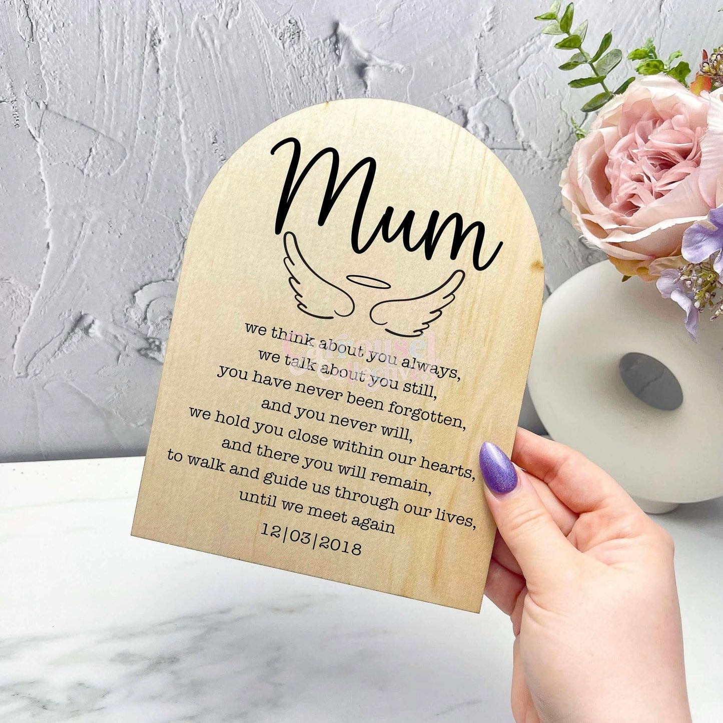Mum memorial grief sign, memorial quote sign, heaven quote sign, grief sign s31