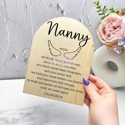 Nanny memorial grief sign, memorial quote sign, heaven quote sign, grief sign s32