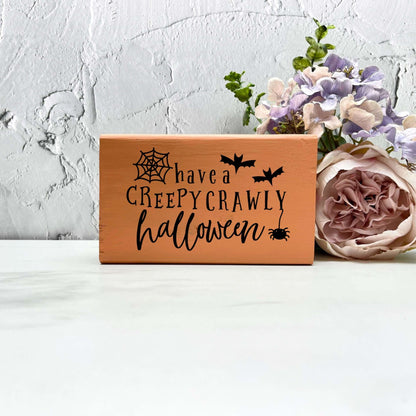 Creepy crawly halloween Sign, Halloween Wood Sign, Halloween Home Decor, Spooky Decor