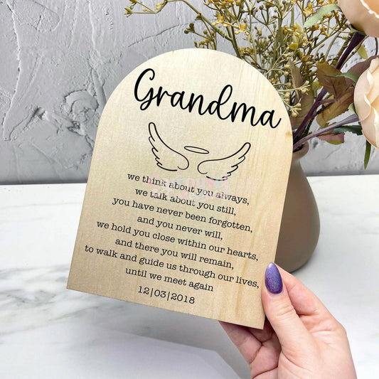 Grandma memorial grief sign, memorial quote sign, heaven quote sign, grief sign s33