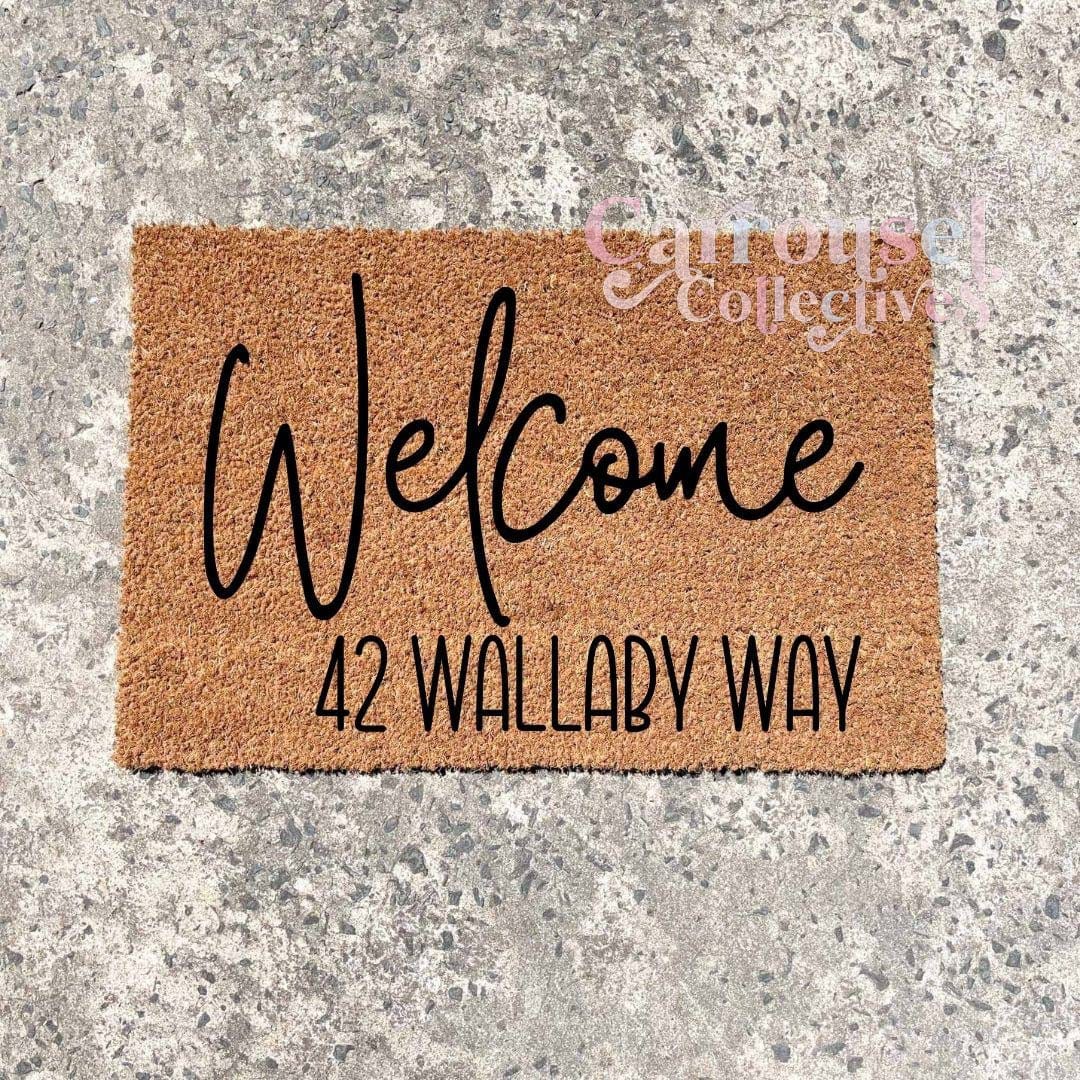 Welcome custom address doormat, custom doormat, personalised doormat