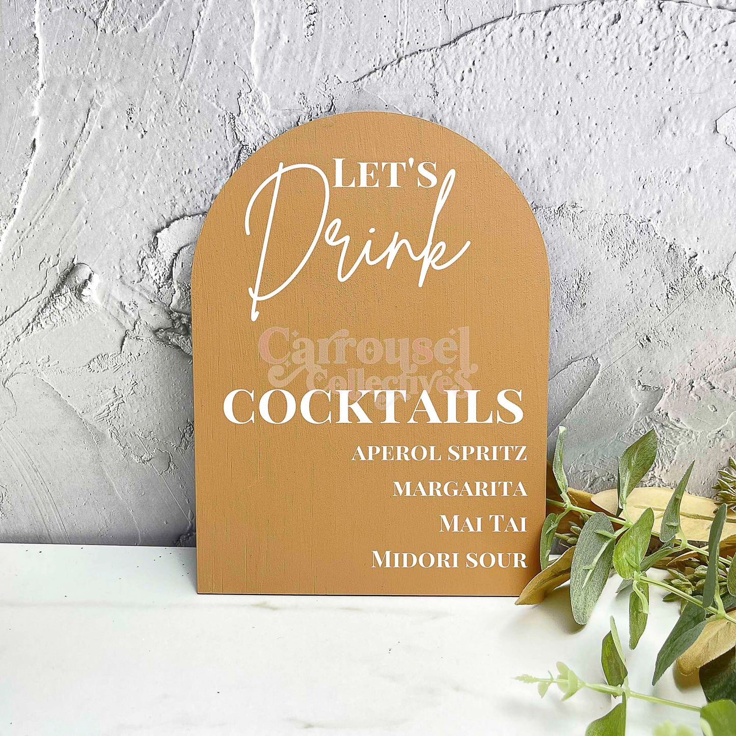 Personalised Let's drink cocktails bar menu acrylic sign