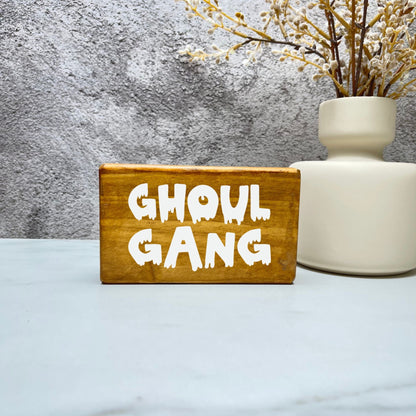Ghoul gang Sign, Halloween Wood Sign, Halloween Home Decor, Spooky Decor