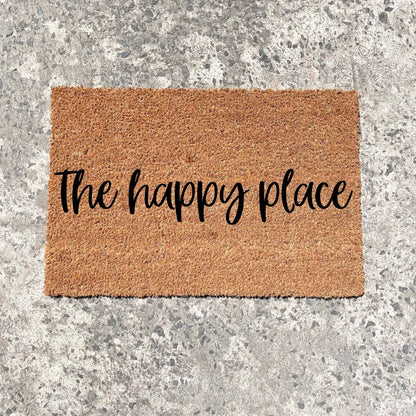 The happy place doormat, custom doormat, personalised doormat, door mat