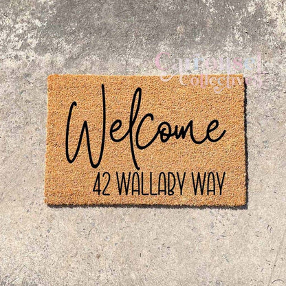 Welcome custom address doormat, custom doormat, personalised doormat