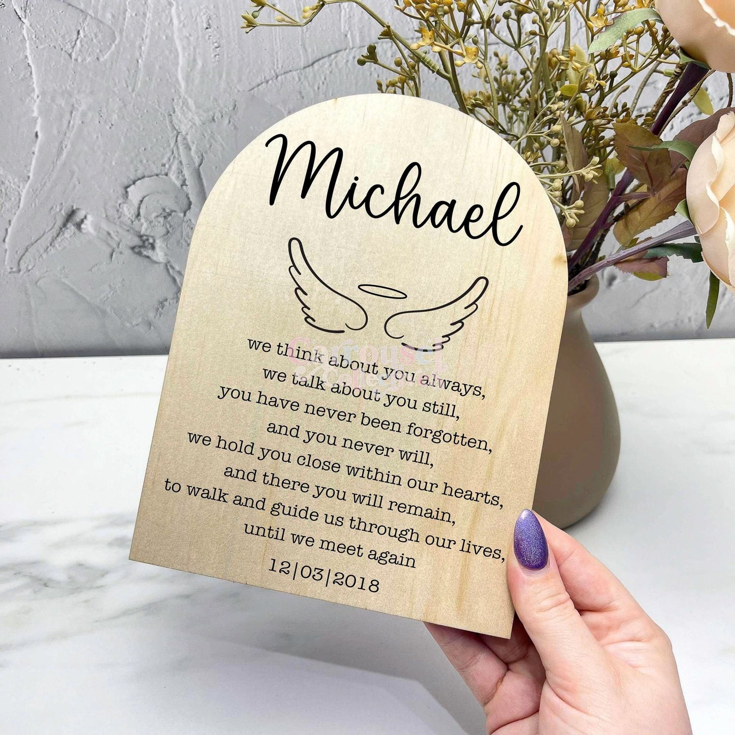 Personalised memorial grief sign, memorial quote sign, heaven quote sign, grief sign s34