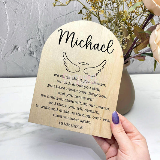 Personalised memorial grief sign, memorial quote sign, heaven quote sign, grief sign s34