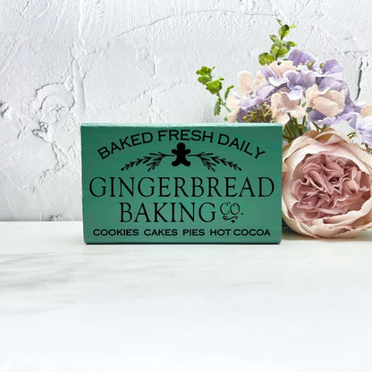 Gingerbread baking co sign, christmas wood signs, christmas decor, home decor