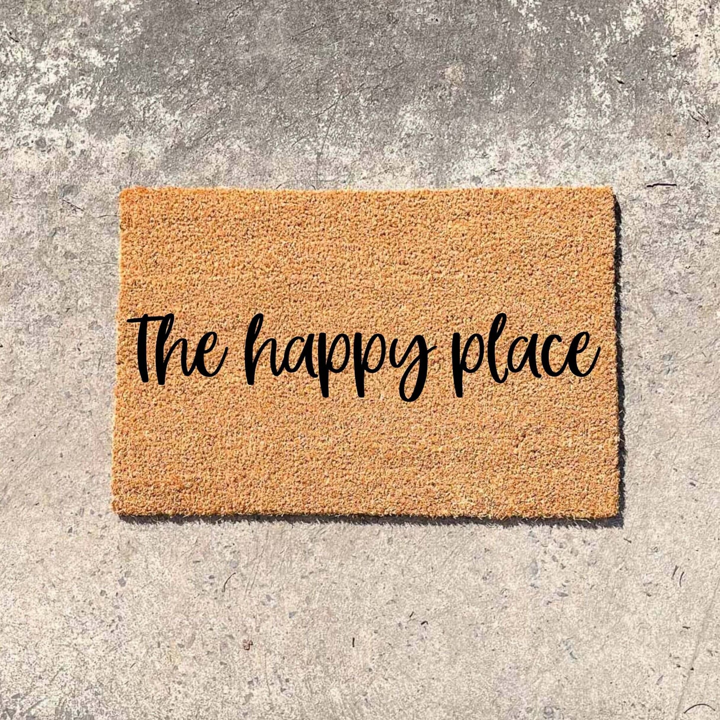 The happy place doormat, custom doormat, personalised doormat, door mat