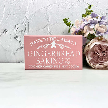 Gingerbread baking co sign, christmas wood signs, christmas decor, home decor