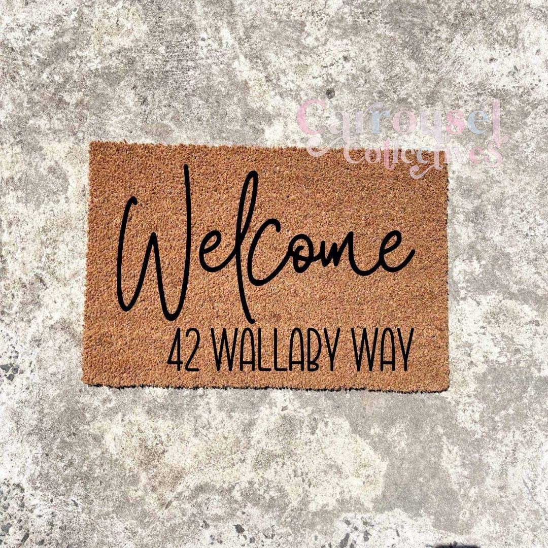 Welcome custom address doormat, custom doormat, personalised doormat