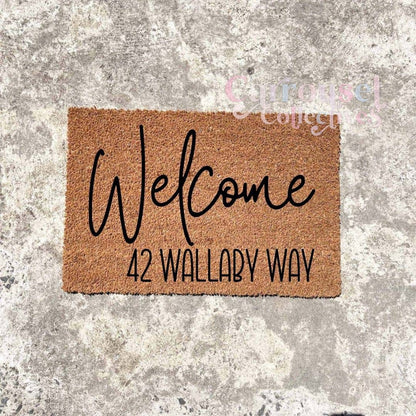 Welcome custom address doormat, custom doormat, personalised doormat