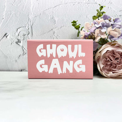Ghoul gang Sign, Halloween Wood Sign, Halloween Home Decor, Spooky Decor