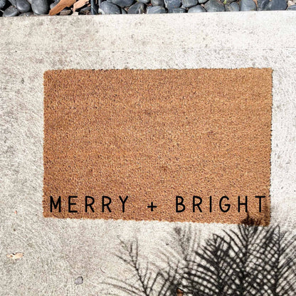 Merry and Bright doormat, Christmas doormat, Seasonal Doormat, Holidays Doormat