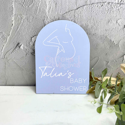 Personalised baby shower acrylic sign, Pregnancy celebration sign