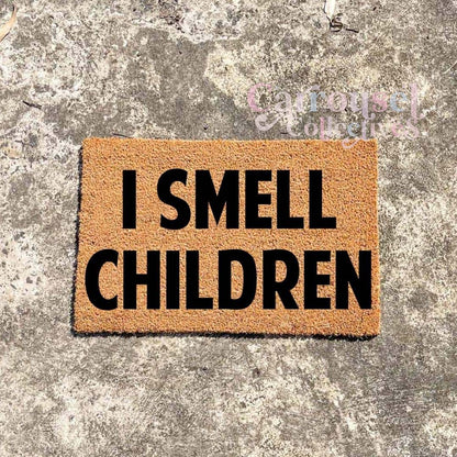 I smell children doormat, Halloween Doormat, Spooky Doormat, Creepy Doormat