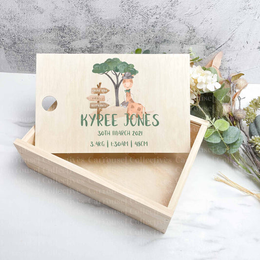 Safari themed baby keepsake boxes, jungle theme, Safari Theme