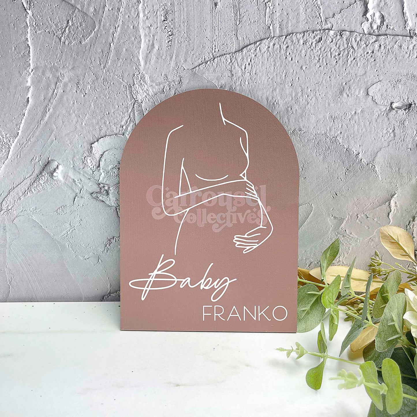 Personalised baby shower acrylic sign, Pregnancy celebration sign