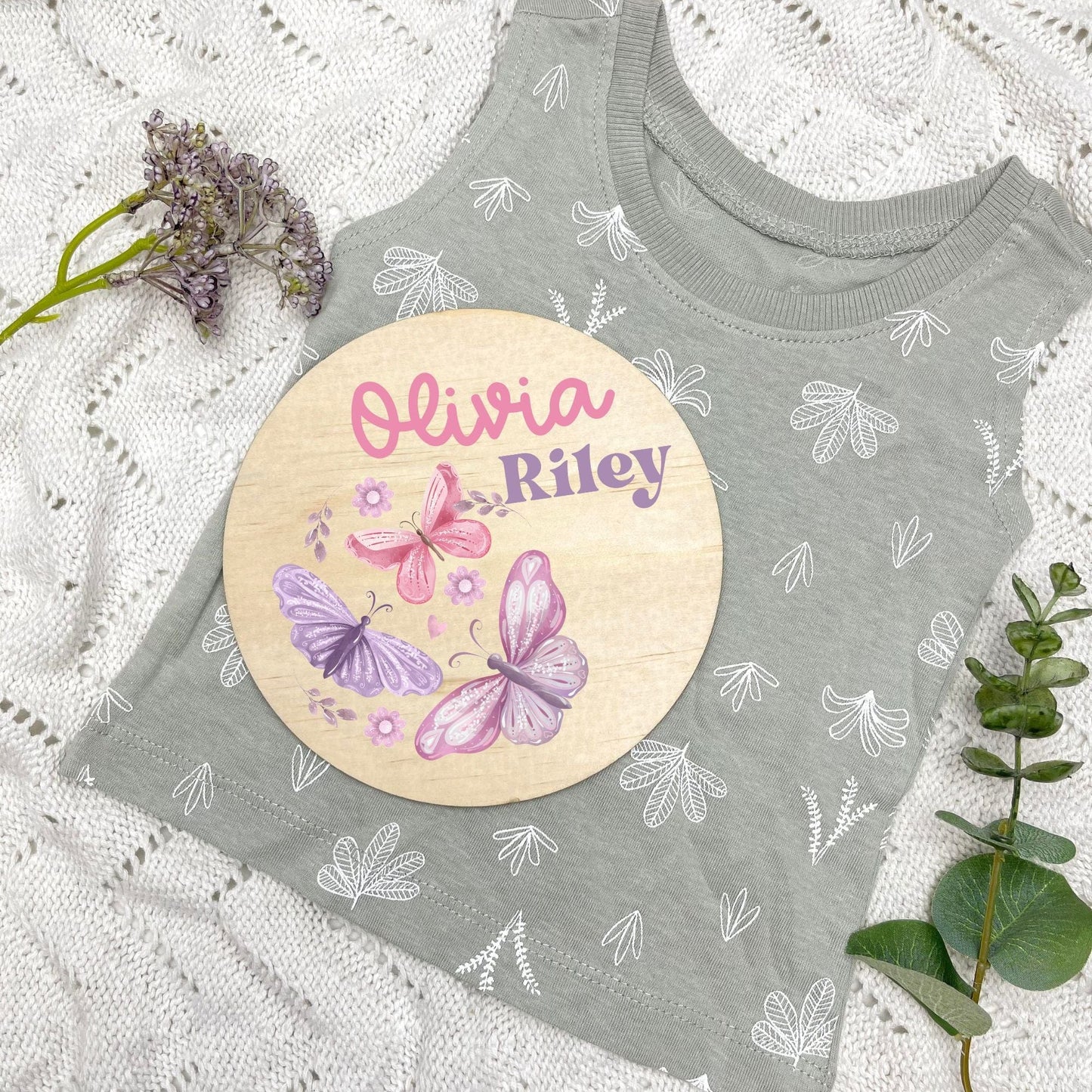 Baby name sign, child name sign, Butterflies, girl nursery, butterfly theme