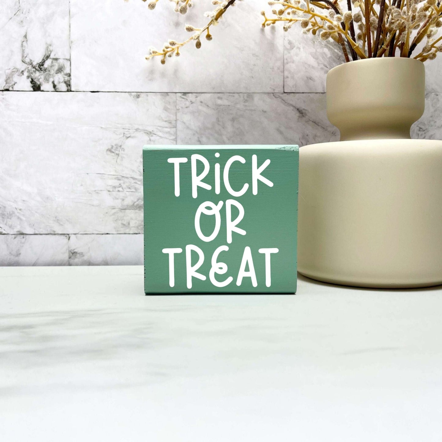 Trick or treat Wood Sign, Halloween Wood Sign, Halloween Home Decor, Spooky Decor