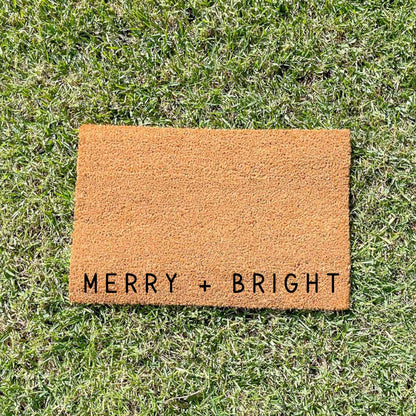 Merry and Bright doormat, Christmas doormat, Seasonal Doormat, Holidays Doormat