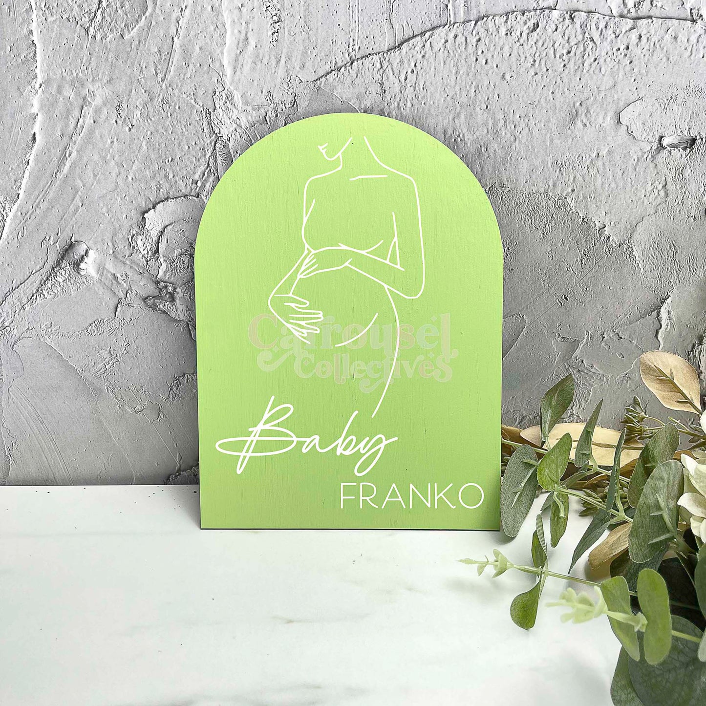 Personalised baby shower acrylic sign, Pregnancy celebration sign