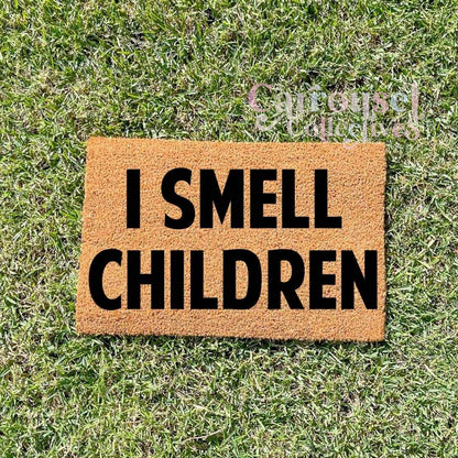 I smell children doormat, Halloween Doormat, Spooky Doormat, Creepy Doormat