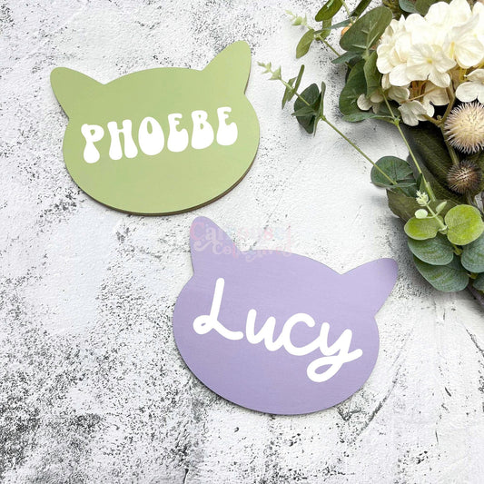 Personalised Cat Face Name sign, Pet cat Sign, Pet Owners Gifts, Cat Owners Gifts