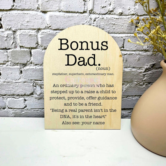 Bonus Dad Definition Sign, Fathers day gifts, printed fathers day signs, Gifts for dad s3