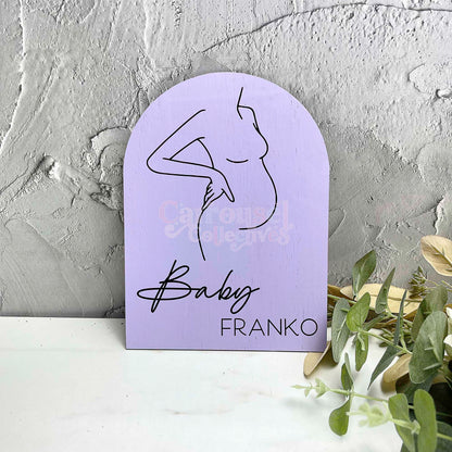 Personalised baby shower acrylic sign, Pregnancy celebration sign