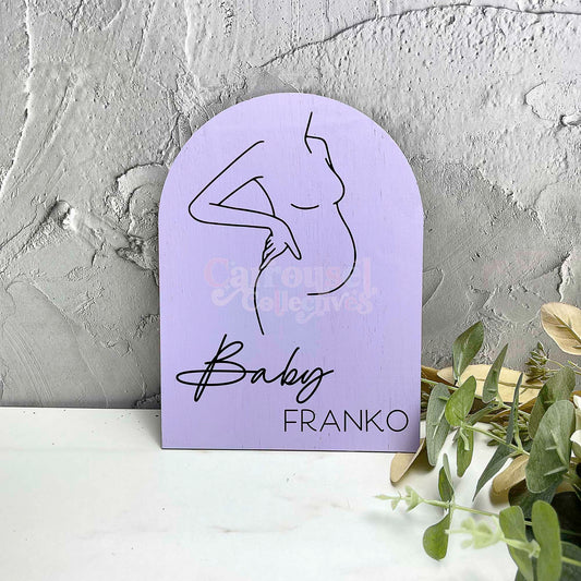 Personalised baby shower acrylic sign, Pregnancy celebration sign