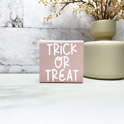 Trick or treat Wood Sign, Halloween Wood Sign, Halloween Home Decor, Spooky Decor