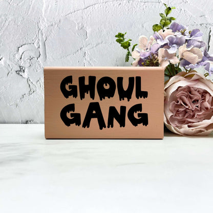Ghoul gang Sign, Halloween Wood Sign, Halloween Home Decor, Spooky Decor