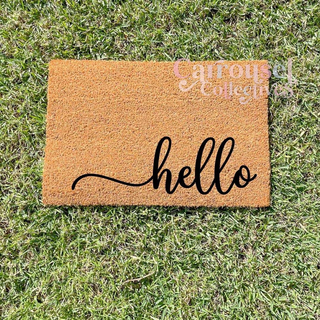 Hello doormat, custom doormat, personalised doormat, door mat