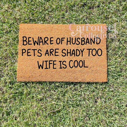 Beware of... doormat, custom doormat, personalised doormat, door mat