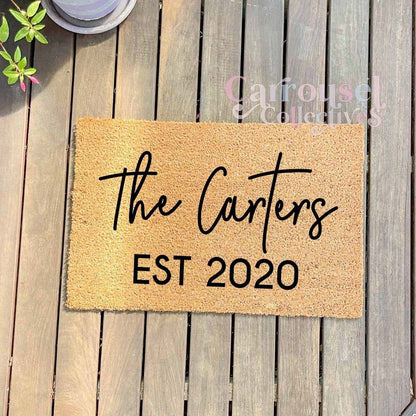 Custom name and date doormat, custom doormat, personalised doormat