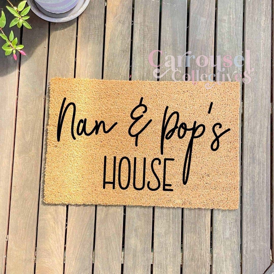 Nan and Pop's house doormat, custom doormat, personalised doormat, door mat