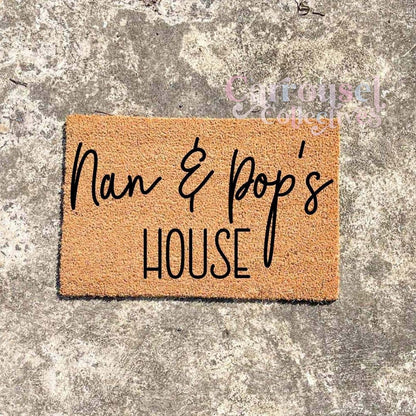 Nan and Pop's house doormat, custom doormat, personalised doormat, door mat